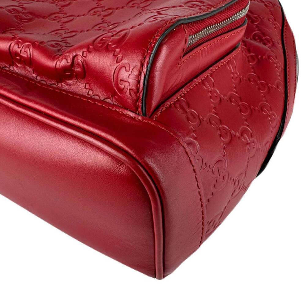 GUCCI Red Leather Backpack - Picture 9 of 14